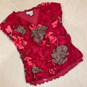 Jamaica Bay Petite tropical scrunchie Top